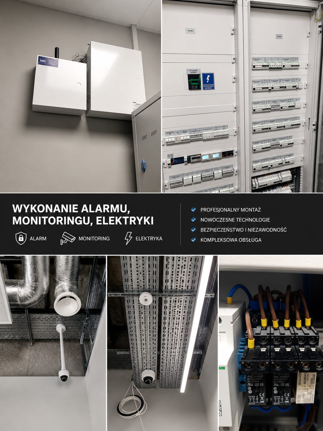 System alarmowy, monitoring CCTV i rozdzielnice elektryczne